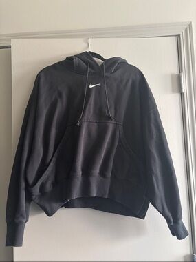 Nike Black Hoodie with White Swoosh